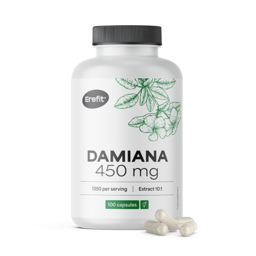 Damiana 450 mg – izvleček 10:1, 100 kapsul